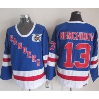 New York Rangers #13 Sergei Nemchinov Blue CCM 75TH Stitched NHL Jersey