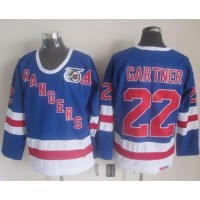 New York Rangers #22 Mike Gartner Blue CCM 75TH Stitched NHL Jersey