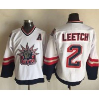 New York Rangers #2 Brian Leetch White CCM Statue of Liberty Stitched NHL Jersey