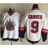 New York Rangers #9 Adam Graves White CCM Statue of Liberty Stitched NHL Jersey