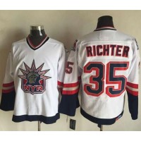 New York Rangers #35 Mike Richter White CCM Statue of Liberty Stitched NHL Jersey