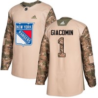 Adidas New York Rangers #1 Eddie Giacomin Camo Authentic 2017 Veterans Day Stitched NHL Jersey
