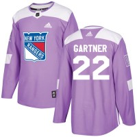 Adidas New York Rangers #22 Mike Gartner Purple Authentic Fights Cancer Stitched NHL Jersey
