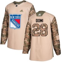Adidas New York Rangers #28 Tie Domi Camo Authentic 2017 Veterans Day Stitched NHL Jersey