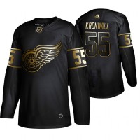 Adidas Detroit Red Wings #55 Niklas Kronwall Men's 2019 Black Golden Edition Authentic Stitched NHL Jersey