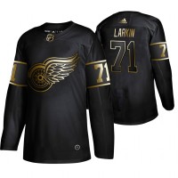 Adidas Detroit Red Wings #71 Dylan Larkin Men's 2019 Black Golden Edition Authentic Stitched NHL Jersey