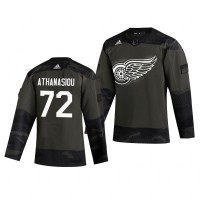 Detroit Detroit Red Wings #72 Andreas Athanasiou Adidas 2019 Veterans Day Men's Authentic Practice NHL Jersey Camo