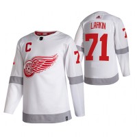Detroit Detroit Red Wings #71 Dylan Larkin White Men's Adidas 2020-21 Reverse Retro Alternate NHL Jersey