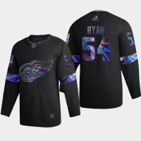 Detroit Detroit Red Wings #54 Bobby Ryan Men's Nike Iridescent Holographic Collection NHL Jersey - Black