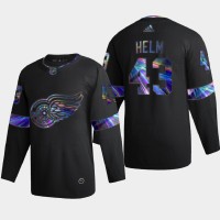Detroit Detroit Red Wings #43 Darren Helm Men's Nike Iridescent Holographic Collection NHL Jersey - Black