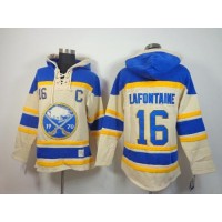 Buffalo Sabres #16 Pat Lafontaine Cream Sawyer Hooded Sweatshirt Stitched NHL Jersey
