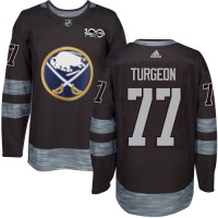 Adidas Buffalo Sabres #77 Pierre Turgeon Black 1917-2017 100th Anniversary Stitched NHL Jersey