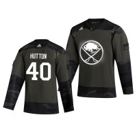 Buffalo Buffalo Sabres #40 Carter Hutton Adidas 2019 Veterans Day Men's Authentic Practice NHL Jersey Camo