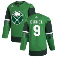 Buffalo Buffalo Sabres #9 Jack Eichel Men's Adidas 2020 St. Patrick's Day Stitched NHL Jersey Green.jpg