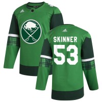 Buffalo Buffalo Sabres #53 Jeff Skinner Men's Adidas 2020 St. Patrick's Day Stitched NHL Jersey Green.jpg