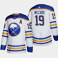 Buffalo Buffalo Sabres #19 Jake Mccabe Men's Adidas 2020-21 Away Authentic Player Stitched NHL Jersey White