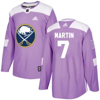 Adidas Buffalo Sabres #7 Rick Martin Purple Authentic Fights Cancer Stitched NHL Jersey