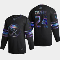 Buffalo Buffalo Sabres #24 Dylan Cozens Men's Nike Iridescent Holographic Collection NHL Jersey - Black