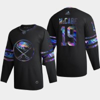 Buffalo Buffalo Sabres #19 Jake McCabe Men's Nike Iridescent Holographic Collection NHL Jersey - Black