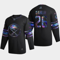 Buffalo Buffalo Sabres #26 Rasmus Dahlin Men's Nike Iridescent Holographic Collection NHL Jersey - Black