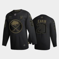 Buffalo Buffalo Sabres #20 Cody Eakin Men's Adidas 2020 Veterans Day Authentic NHL Jersey - Black