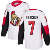 Adidas Ottawa Senators #7 Brady Tkachuk White Road Authentic Stitched NHL Jersey
