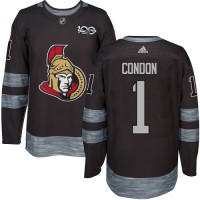 Adidas Ottawa Senators #1 Mike Condon Black 1917-2017 100th Anniversary Stitched NHL Jersey