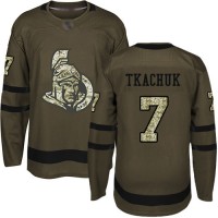 Adidas Ottawa Senators #7 Brady Tkachuk Green Salute to Service Stitched NHL Jersey