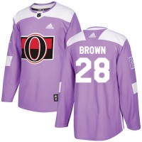 Adidas Ottawa Senators #28 Connor Brown Purple Authentic Fights Cancer Stitched NHL Jersey