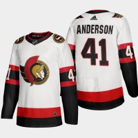 Ottawa Ottawa Senators #41 Craig Anderson Men's Adidas 2020-21 Authentic Player Away Stitched NHL Jersey White