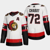 Ottawa Ottawa Senators #72 Thomas Chabot Men's Adidas 2020-21 Authentic Player Away Stitched NHL Jersey White
