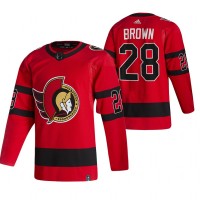 Ottawa Ottawa Senators #28 Connor Brown Red Men's Adidas 2020-21 Reverse Retro Alternate NHL Jersey