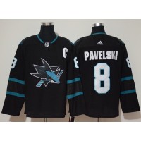 Adidas San Jose Sharks #8 Joe Pavelski Black Alternate Authentic Stitched NHL Jersey