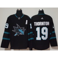 Adidas San Jose Sharks #19 Joe Thornton Black Alternate Authentic Stitched NHL Jersey