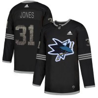 Adidas San Jose Sharks #31 Martin Jones Black Authentic Classic Stitched NHL Jersey