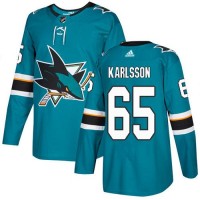 Adidas San Jose Sharks #65 Erik Karlsson Teal Home Authentic Stitched NHL Jersey