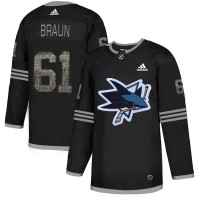 Adidas San Jose Sharks #61 Justin Braun Black Authentic Classic Stitched NHL Jersey