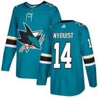 Adidas San Jose Sharks #14 Gustav Nyquist Teal Home Authentic Stitched NHL Jersey