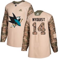 Adidas San Jose Sharks #14 Gustav Nyquist Camo Authentic 2017 Veterans Day Stitched NHL Jersey