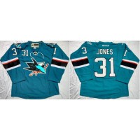 San Jose Sharks #31 Martin Jones Teal Home Stitched NHL Jersey