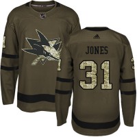 Adidas San Jose Sharks #31 Martin Jones Green Salute to Service Stitched NHL Jersey