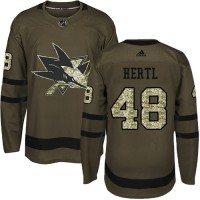 Adidas San Jose Sharks #48 Tomas Hertl Green Salute to Service Stitched NHL Jersey