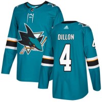 Adidas San Jose Sharks #4 Brenden Dillon Teal Home Authentic Stitched NHL Jersey