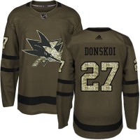 Adidas San Jose Sharks #27 Joonas Donskoi Green Salute to Service Stitched NHL Jersey
