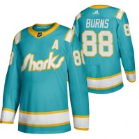 San Jose San Jose Sharks #88 Brent Burns Men's Adidas 2020 Throwback Authentic Player NHL Jersey Teal