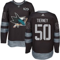Adidas San Jose Sharks #50 Chris Tierney Black 1917-2017 100th Anniversary Stitched NHL Jersey