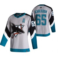 San Jose San Jose Sharks #65 Erik Karlsson Grey Men's Adidas 2020-21 Reverse Retro Alternate NHL Jersey