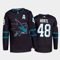 Adidas San Jose Sharks #48 Tomas Hertl Men's 2021-22 Alternate Authentic NHL Jersey - Black