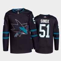 Adidas San Jose Sharks #51 Radim Simek Men's 2021-22 Alternate Authentic NHL Jersey - Black