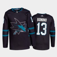 Adidas San Jose Sharks #13 Nick Bonino Men's 2021-22 Alternate Authentic NHL Jersey - Black